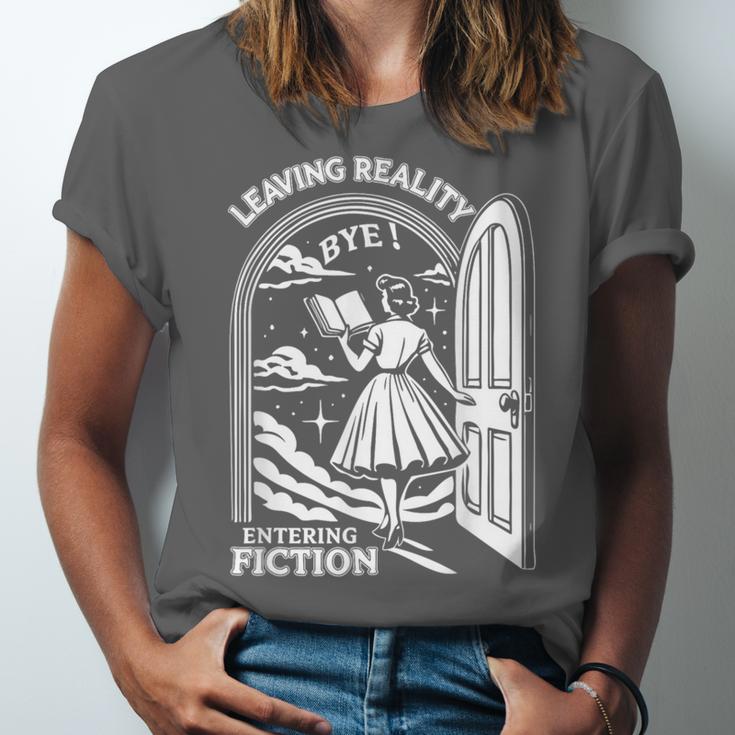 Retro Trendy Bookish Book Lover Reading Quotes Leaving Reality Entering Fiction -Adults Small Short Sleeve T-Shirt Unisex Jersey T-Shirt Retro Trendy Bookish Book Lover Reading Quotes Leaving Reality Entering Fiction -Adults Small Short Sleeve T-Shirt Unisex Jersey T-Shirt