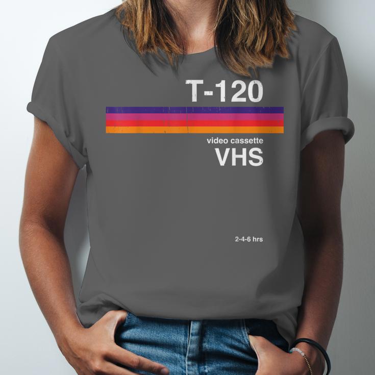 Retro VHS Tape Graphics 80s 90s Nostalgia Costume Unisex Jersey T-Shirt