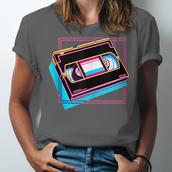 Retro VHS Vaporwave Video Cassette Nostalgia Geek Chic Unisex Jersey T-Shirt