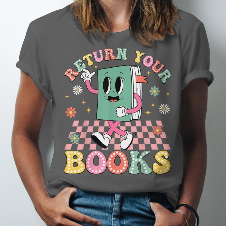Return Your Books End School Year School Librarian Teacher Unisex Jersey T-Shirt