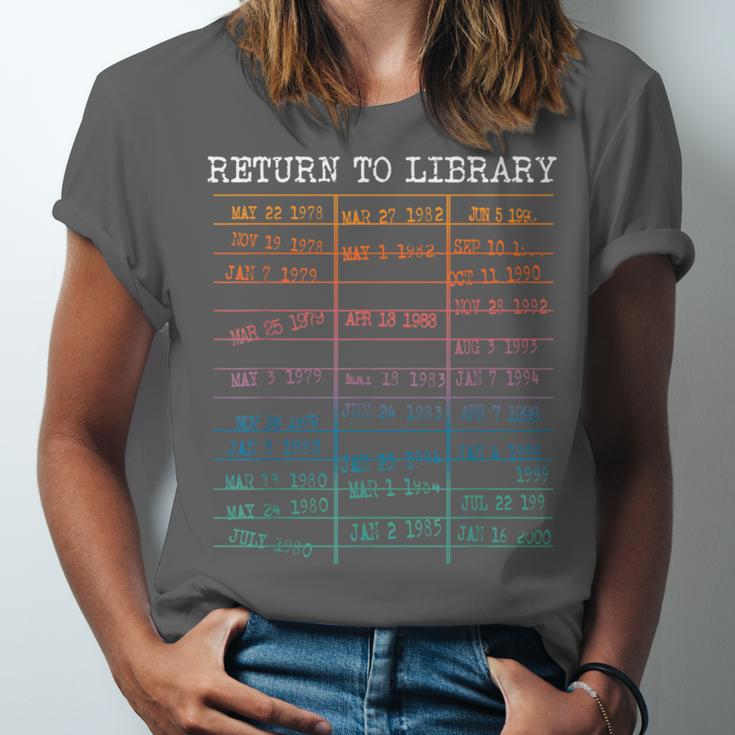 Return To Library Card Book Due Date Bookish Reading Unisex Jersey T-Shirt