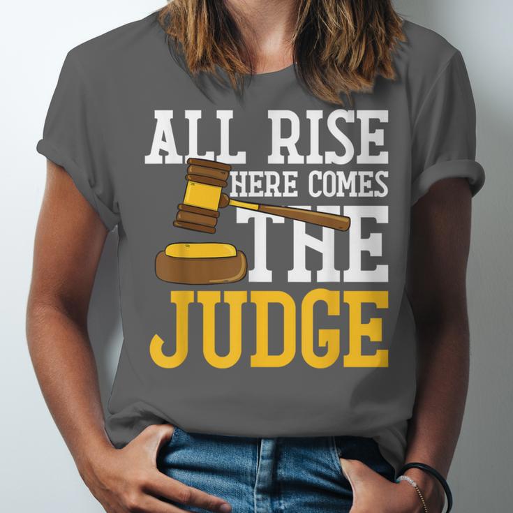All Rise Here Comes The Judge Lawyer Graduation Quote Unisex Jersey T-Shirt