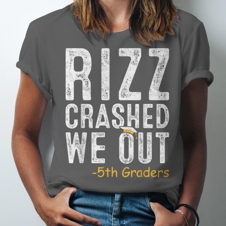 Rizz Crashed We Out 5th Grade Graduation Fifth Graders Unisex Jersey T-Shirt