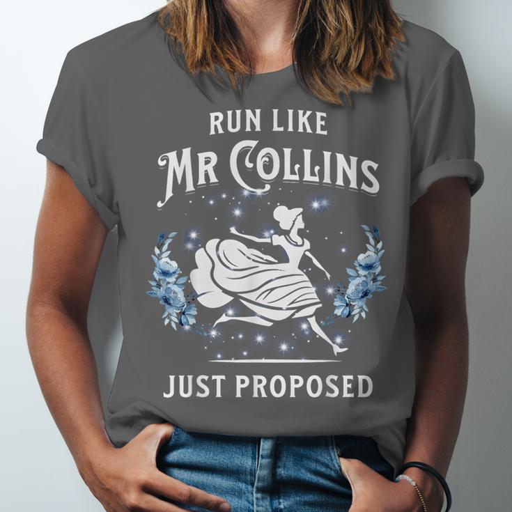 Run Like Mr Collins Just Proposed Books And Running Unisex Jersey T-Shirt