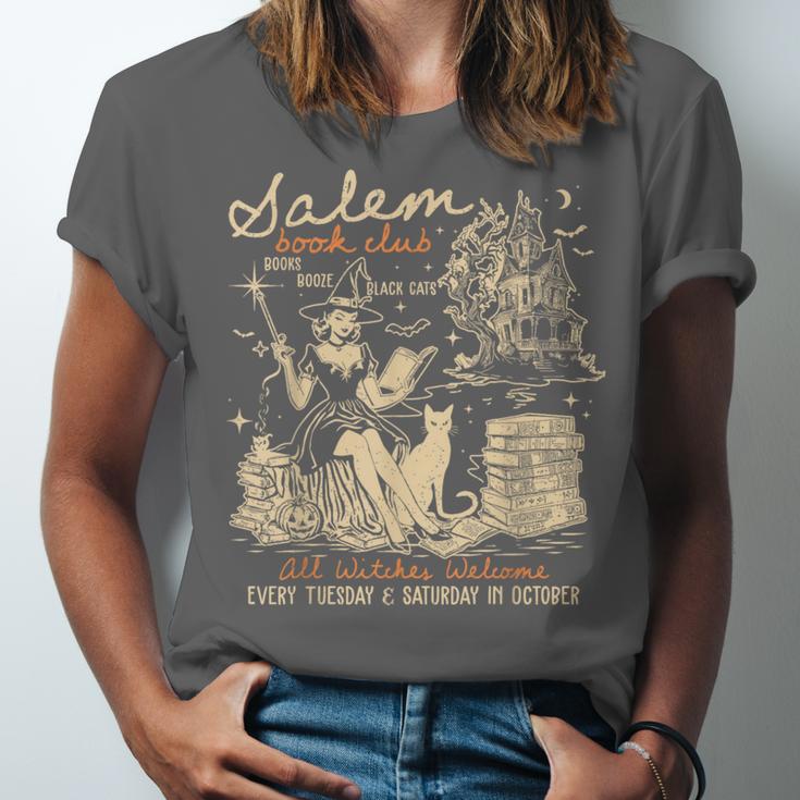 Salem Book Club Witches Witchy Witch Spooky Season Halloween Unisex Jersey T-Shirt