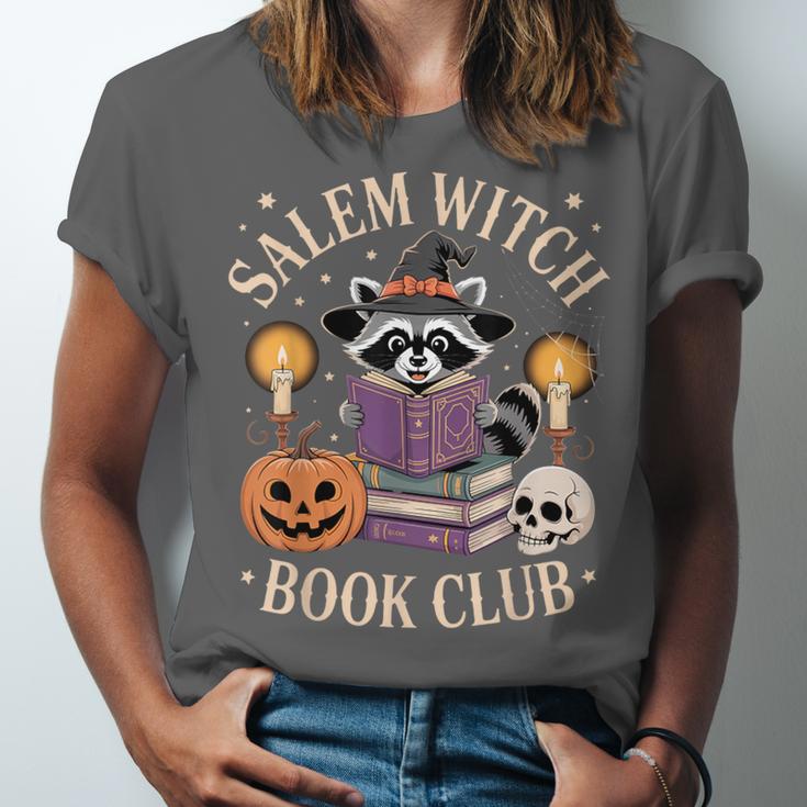 Salem Witch Book Club Bookish Halloween Raccoon Witchcraft Unisex Jersey T-Shirt