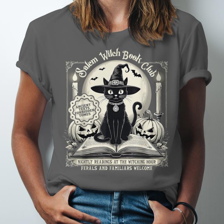Salem Witch Book Club Vintage Halloween Cat Book Lover Unisex Jersey T-Shirt Salem Witch Book Club Vintage Halloween Cat Book Lover Unisex Jersey T-Shirt