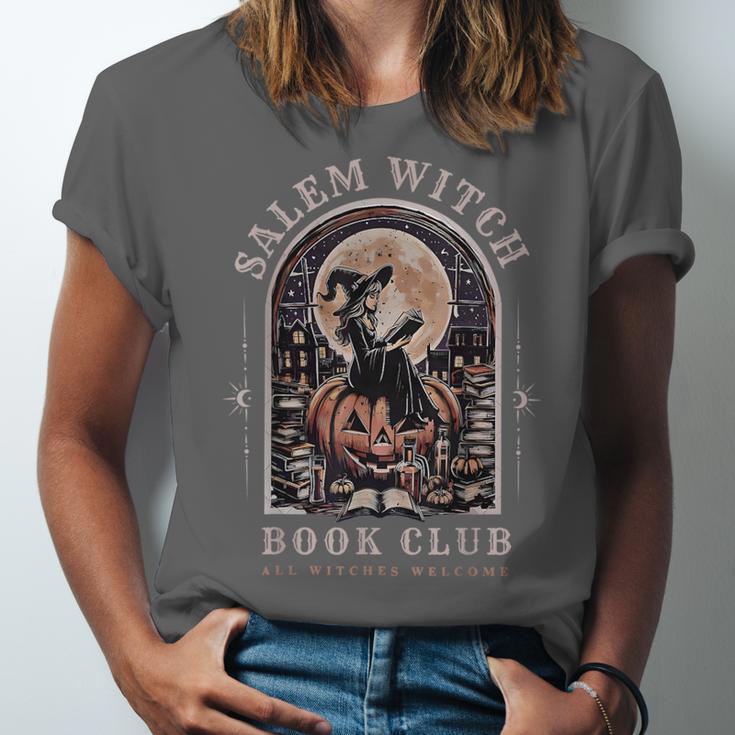 Salem Witch Book Club All Witches Welcome Spooky Halloween Unisex Jersey T-Shirt Salem Witch Book Club All Witches Welcome Spooky Halloween Unisex Jersey T-Shirt