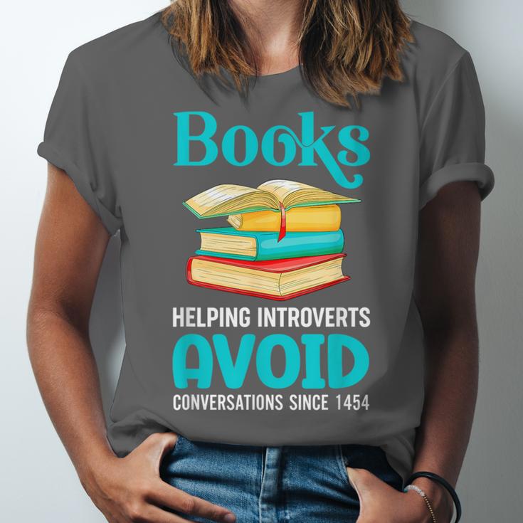 Sarcastic Books Anti Social Introvert Book Conversation Unisex Jersey T-Shirt Sarcastic Books Anti Social Introvert Book Conversation Unisex Jersey T-Shirt