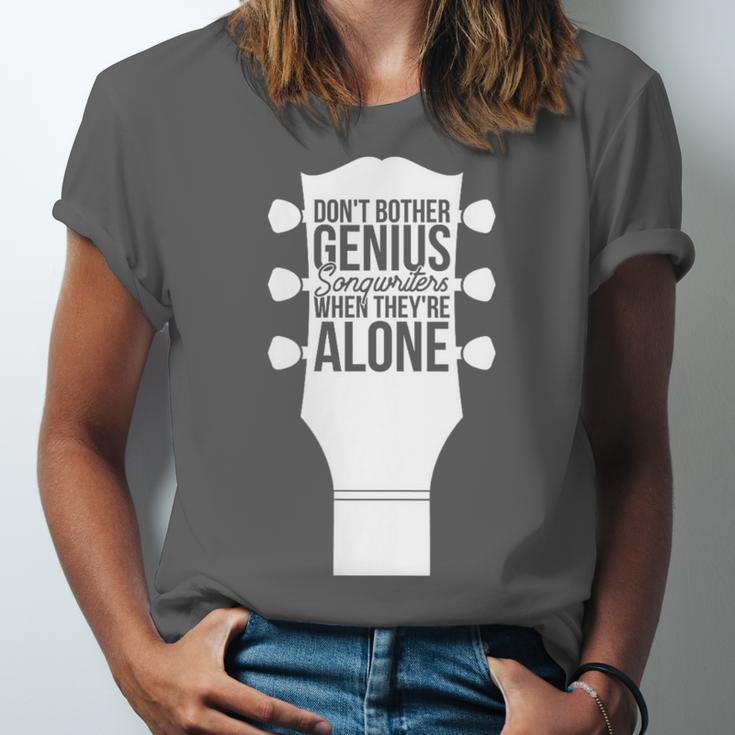 Sarcastic Jokes Genius Songwriters Are Introvert Guitarist Unisex Jersey T-Shirt