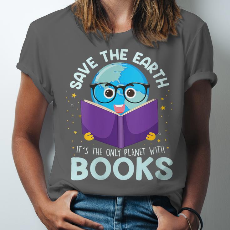 Save Earth It´s Only Planet With Books Reader Earth Day Unisex Jersey T-Shirt Save Earth It´s Only Planet With Books Reader Earth Day Unisex Jersey T-Shirt