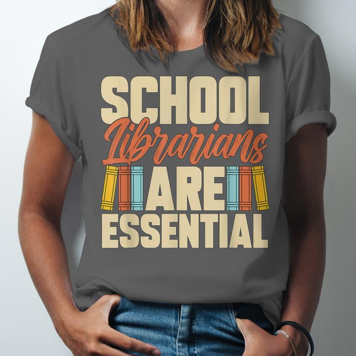 School Librarians Are Essential Library Book Lover Librarian Unisex Jersey T-Shirt