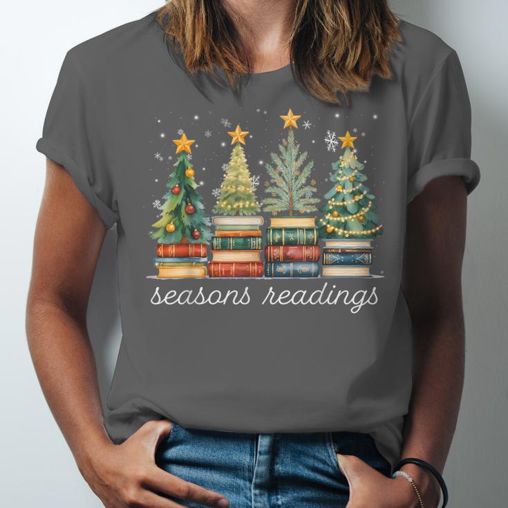 Seasons Readings All Booked For Christmas Book Reading Lover Unisex Jersey T-Shirt Seasons Readings All Booked For Christmas Book Reading Lover Unisex Jersey T-Shirt