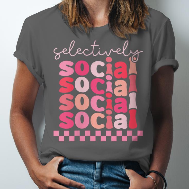 Selectively Social Sarcastic Introvert Humor Unisex Jersey T-Shirt