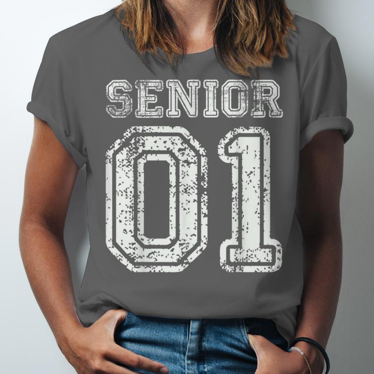 Senior 01 Class Of 2001 Retro College High School Graduation Unisex Jersey T-Shirt