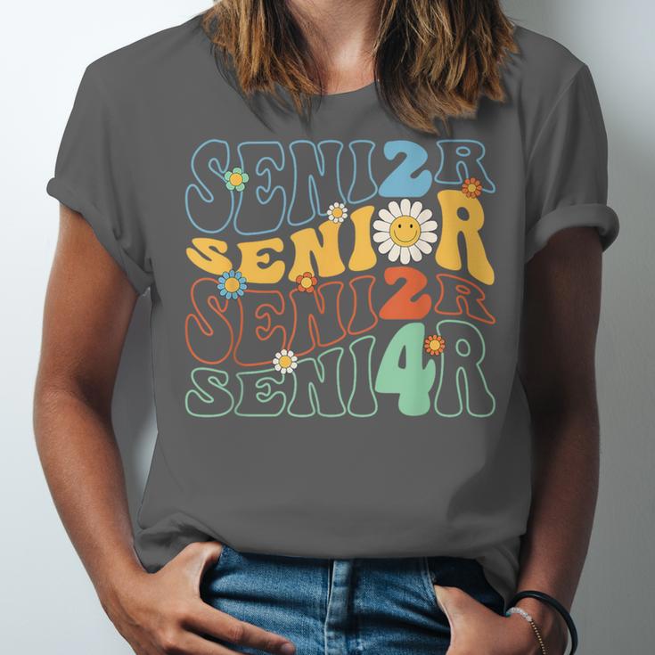 Senior 2024 Groovy Retro Class Of 2024 Graduation Senior 24 Unisex Jersey T-Shirt
