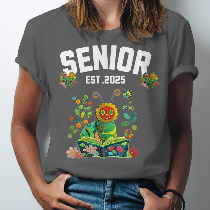 Senior 2025 Graduation Caterpillar For Kids Cute Coquette Unisex Jersey T-Shirt