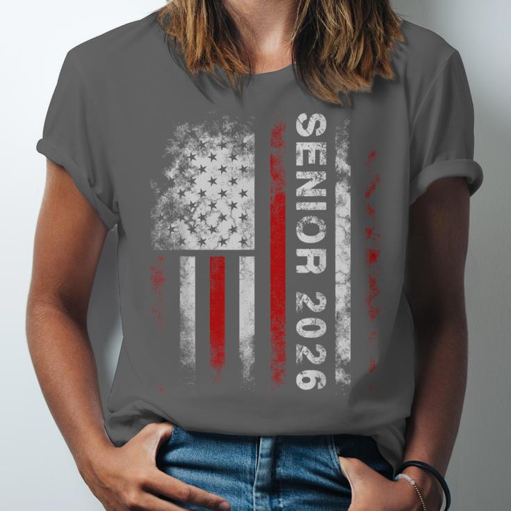 Senior 2026 American Flag Shirt USA Graduation Class Of 2026 Unisex Jersey T-Shirt