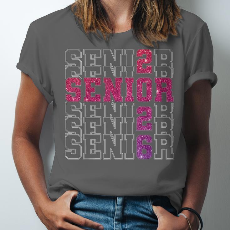 Senior 2026 Class Of 2026 Graduation 2026 Pink Girl Women Unisex Jersey T-Shirt