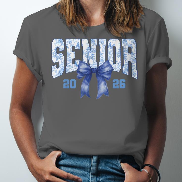 Senior 2026 Class Of 2026 Toile Coquette Bow Graduation 2026 Unisex Jersey T-Shirt