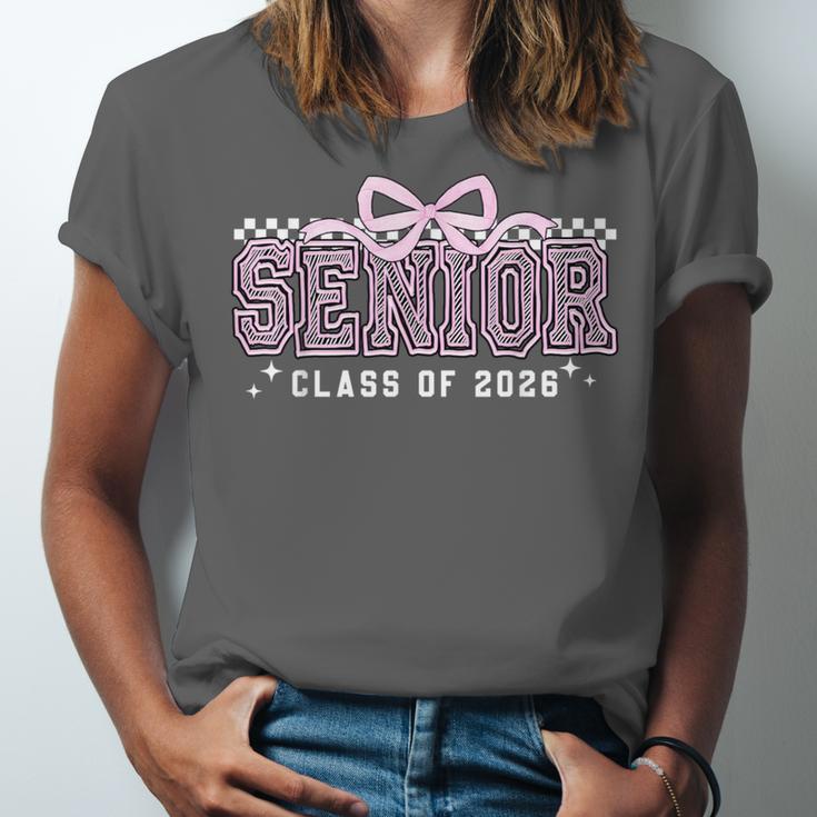 Senior 2026 Coquette Bow Class Of 2026 Graduation Graduate Unisex Jersey T-Shirt