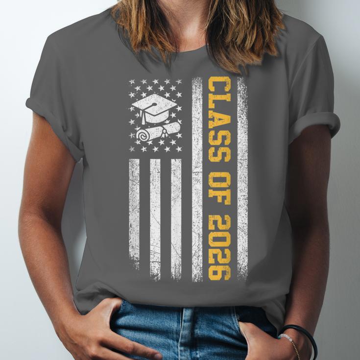Senior 26 Class Of 2026 American Flag Graduation 2026 Unisex Jersey T-Shirt