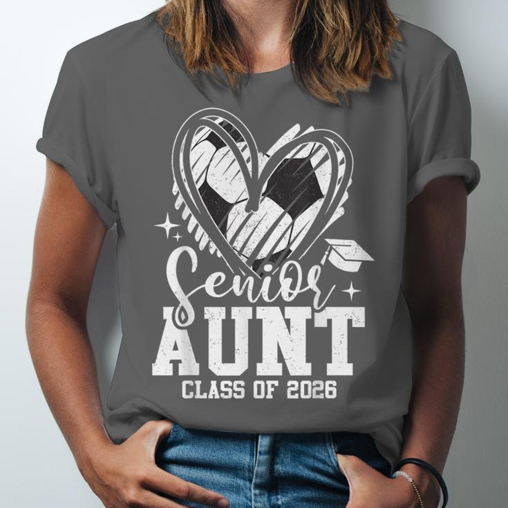 Senior Aunt Class Of 2026 Soccer Graduation Heart Unisex Jersey T-Shirt