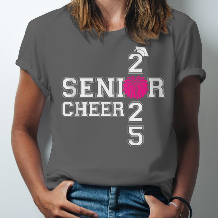 Senior Cheerleader Cheer Class Of 2025 Graduation Graduate Unisex Jersey T-Shirt