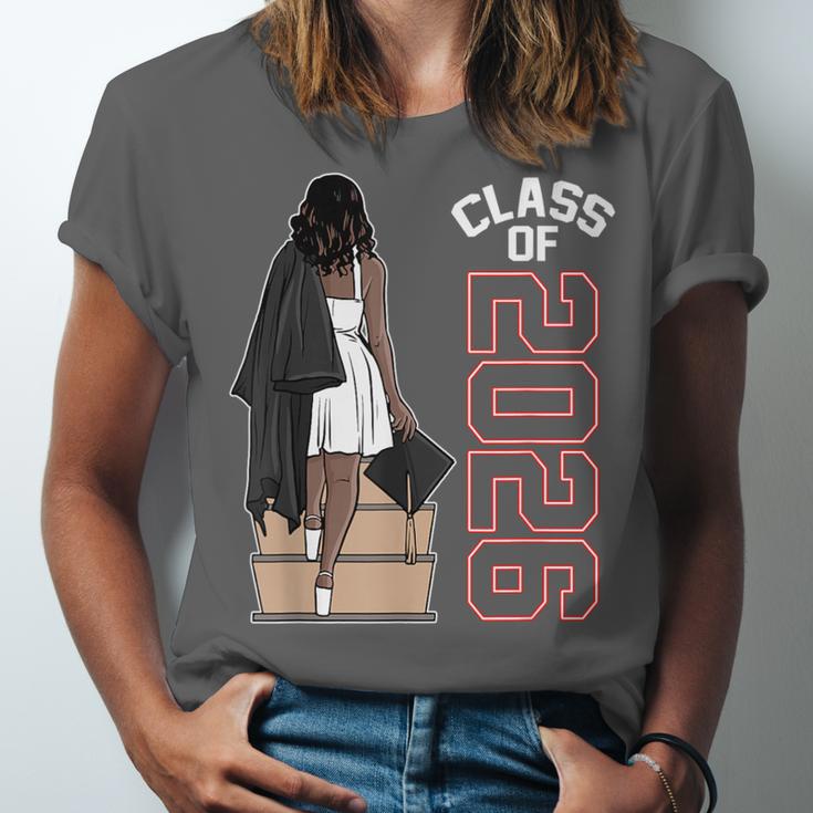 Senior Class Of 2026 Melanin Girl 2026 Graduation Unisex Jersey T-Shirt