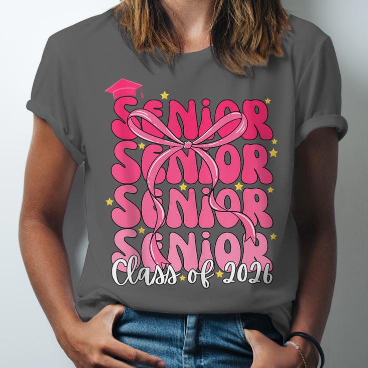 Senior Class Of 2026 Pink Coquette Bow Graduation 2026 Unisex Jersey T-Shirt