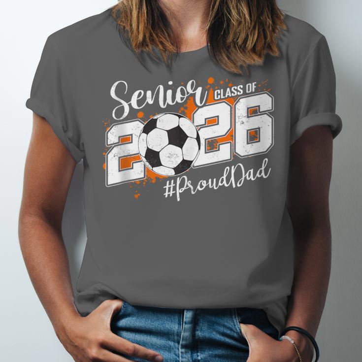 Senior Dad Class Of 2026 Soccer Ball Graduation Unisex Jersey T-Shirt