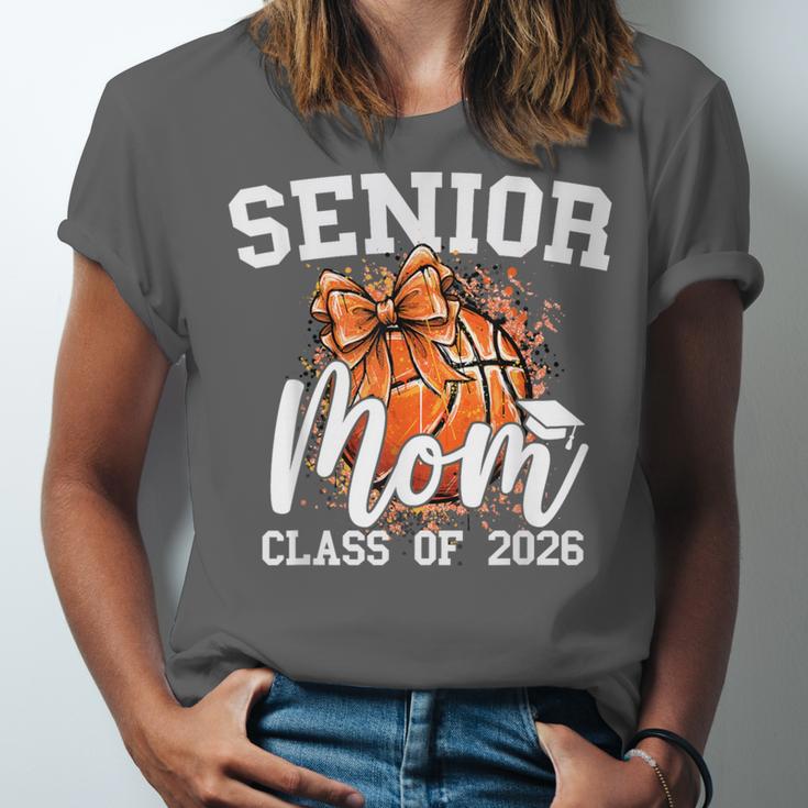Senior Mom Class Of 2026 Coquette Bow Basketball Graduation Unisex Jersey T-Shirt