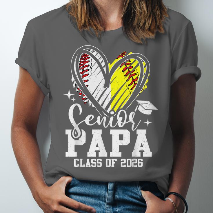 Senior Papa Class Of 2026 Baseball Softball Graduation Heart Unisex Jersey T-Shirt