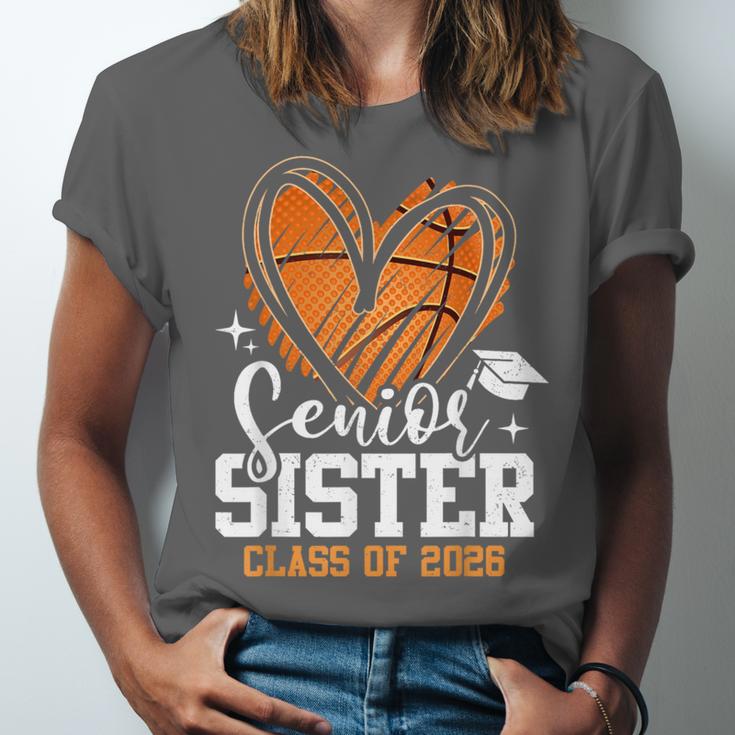 Senior Sister Class Of 2026 Basketball Graduation Heart Unisex Jersey T-Shirt