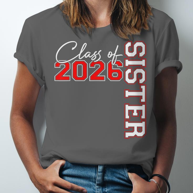 Senior Sister Class Of 2026 Proud Big Sis Graduation Family Unisex Jersey T-Shirt