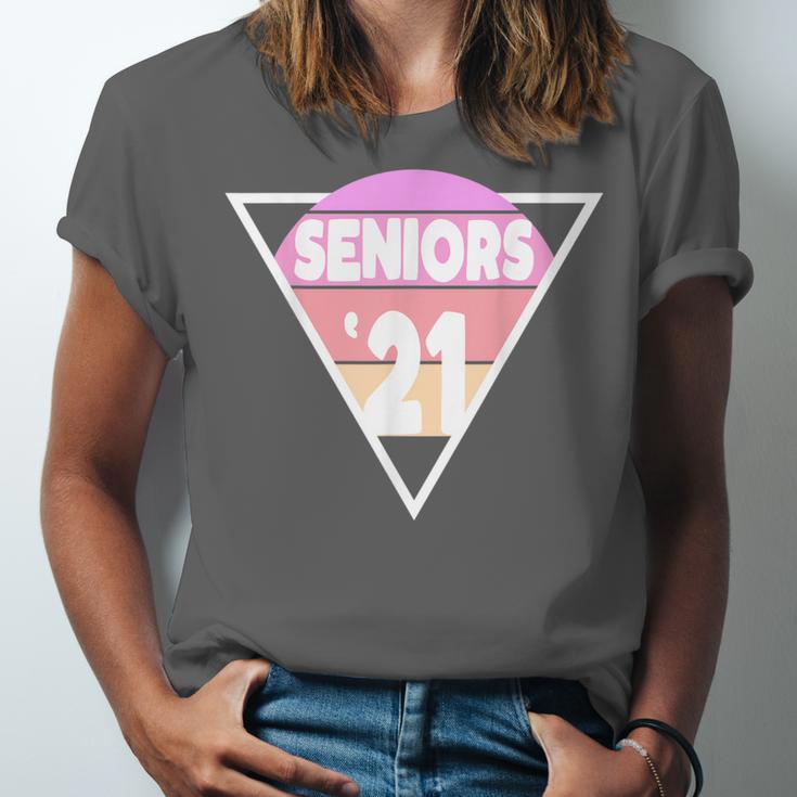 Seniors 2021 For Her Him Retro 21 Graduation Class Unisex Jersey T-Shirt