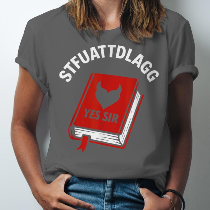 Sexy STFUATTDLAGG Yes Sir Reading Spicy Good Book Love Heart Unisex Jersey T-Shirt