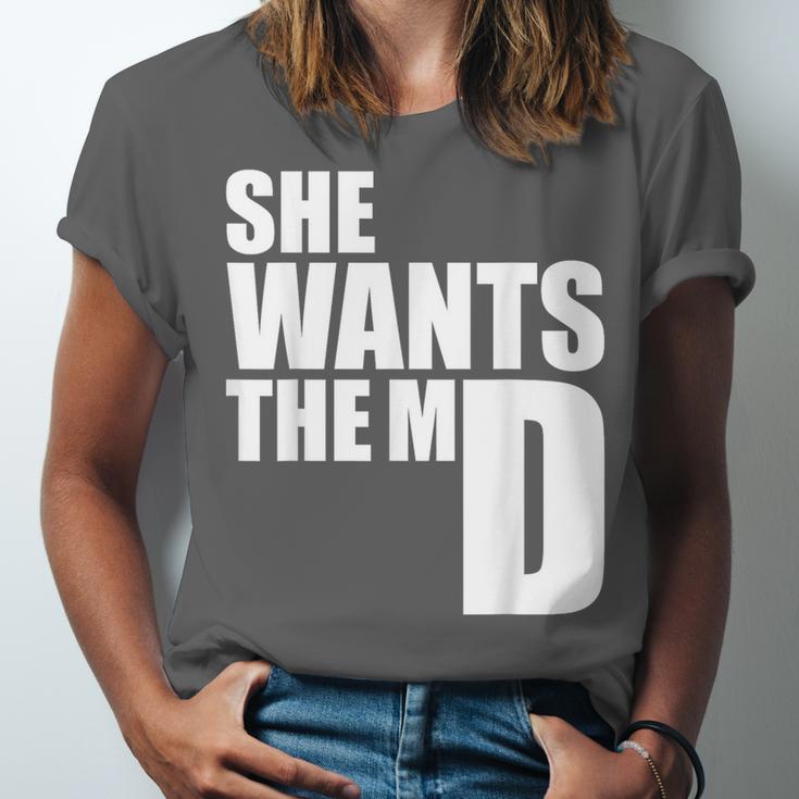 She Wants The MD Shirt Medical Graduation Doctor Unisex Jersey T-Shirt