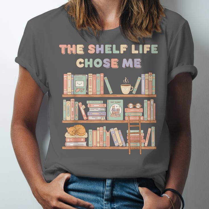 The Shelf Life Chose Me Bookstore Reading Lover Graphic Unisex Jersey T-Shirt