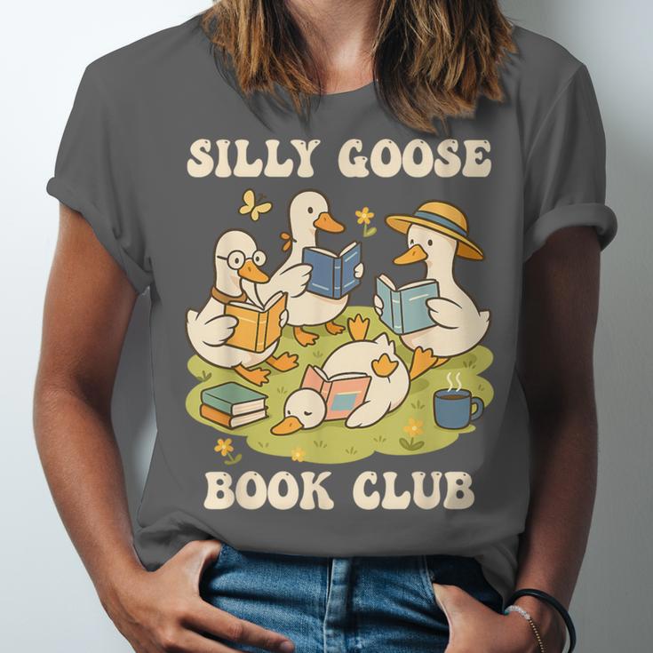 Silly-Goose Book Club Goose And Book Lovers Unisex Jersey T-Shirt
