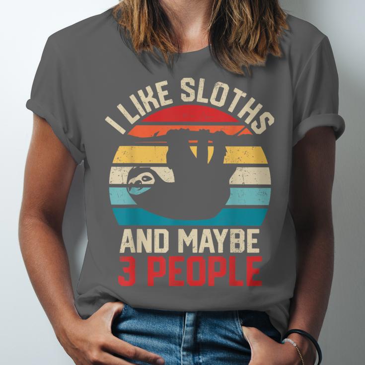 I Like Sloths And Maybe 3 People Sloth Introvert Vintage Unisex Jersey T-Shirt I Like Sloths And Maybe 3 People Sloth Introvert Vintage Unisex Jersey T-Shirt