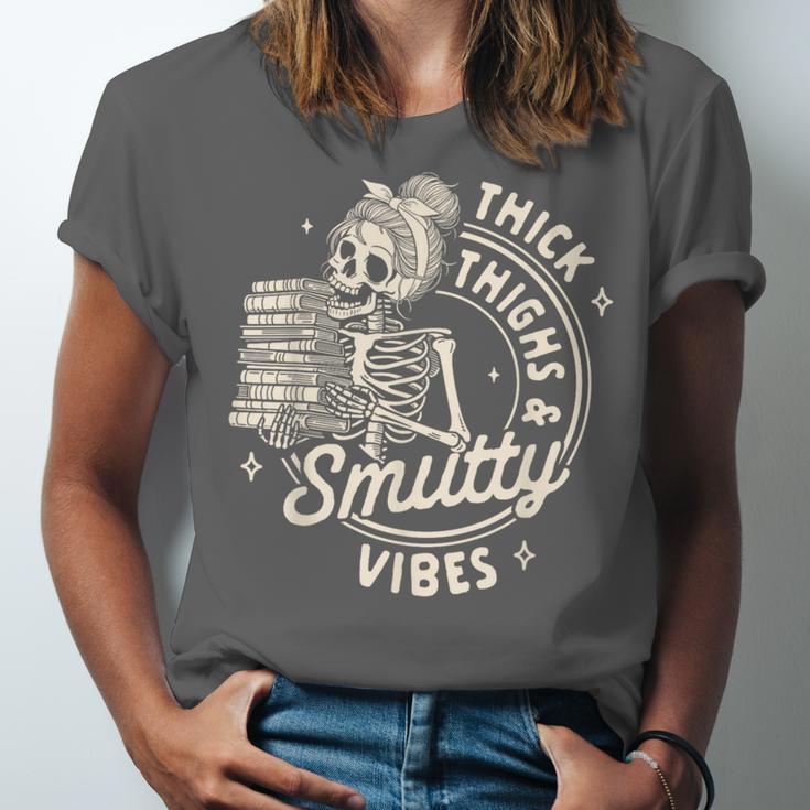 Smut Book Reader Spicy Romance Thick Thighs & Smutty Vibes Unisex Jersey T-Shirt Smut Book Reader Spicy Romance Thick Thighs & Smutty Vibes Unisex Jersey T-Shirt