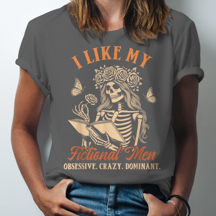 Smut Reader Spicy Book Dark Romance I Like My Fictional Men Unisex Jersey T-Shirt