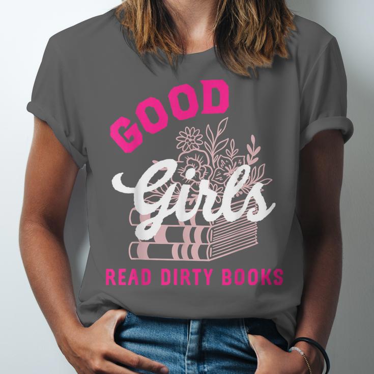 Smutty Book Merch Good Girls Read Dirty Books Smut Readers Unisex Jersey T-Shirt