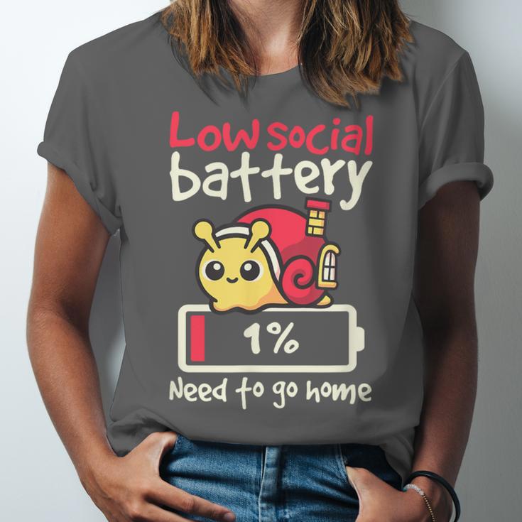 Snail Low Social Battery Need To Go Home Tee For Introvert Unisex Jersey T-Shirt Snail Low Social Battery Need To Go Home Tee For Introvert Unisex Jersey T-Shirt