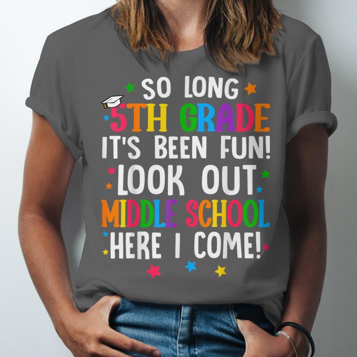So Long 5th Grade Graduation Middle School Here I Come Kids Unisex Jersey T-Shirt
