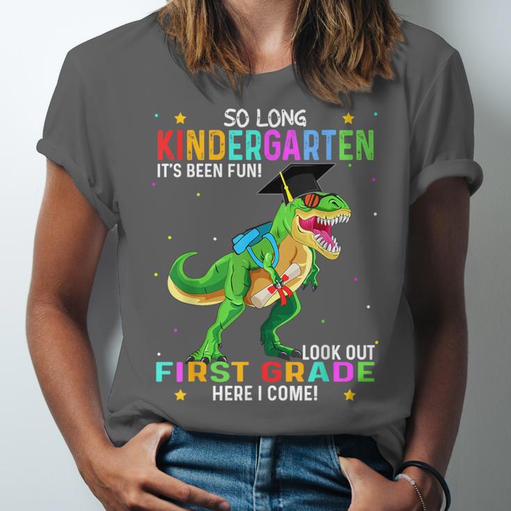 So Long Kindergarten Graduation Class 2025 Dinosaur Kids Unisex Jersey T-Shirt