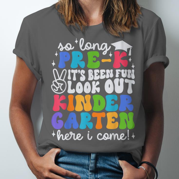 So Long Pre K Graduation Kindergarten Here I Come Kids 2024 Unisex Jersey T-Shirt