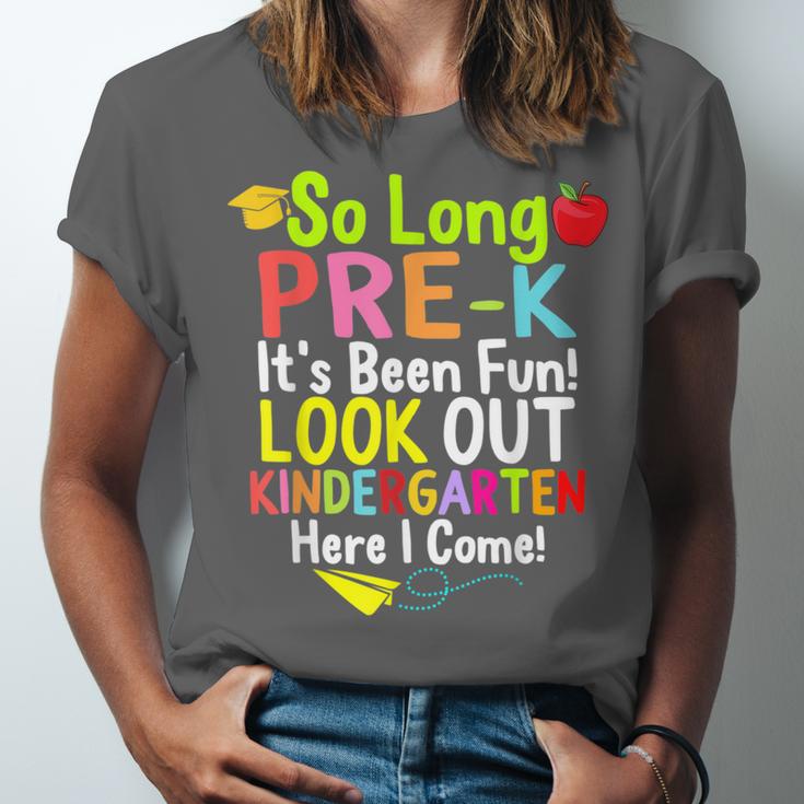 So Long Pre-K Kindergarten Here I Come Graduation Kids Unisex Jersey T-Shirt