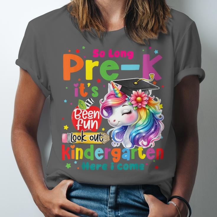 So Long Prek Pre-K Graduation Graduate Unicorn Kids Girls Unisex Jersey T-Shirt